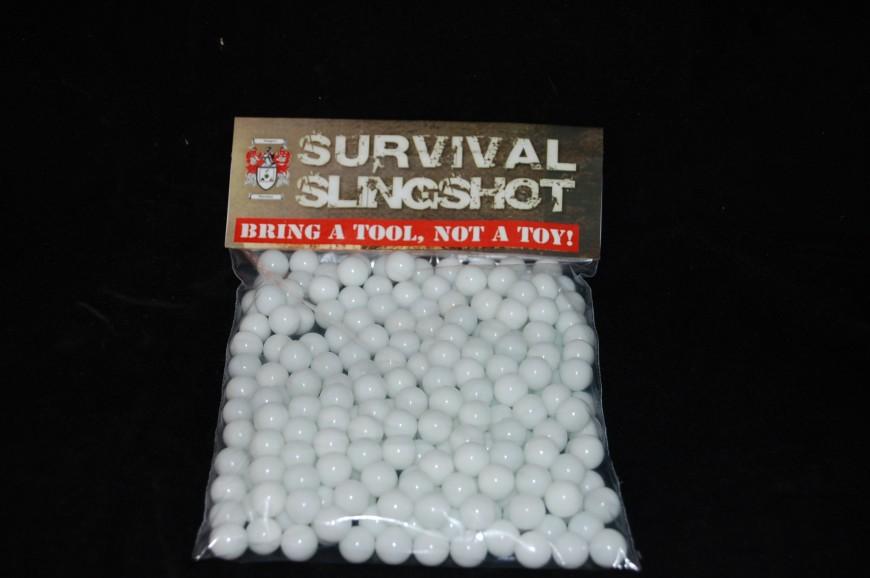 144 Count 1/2 Inch White Marble Ammo for Survival Slingshot